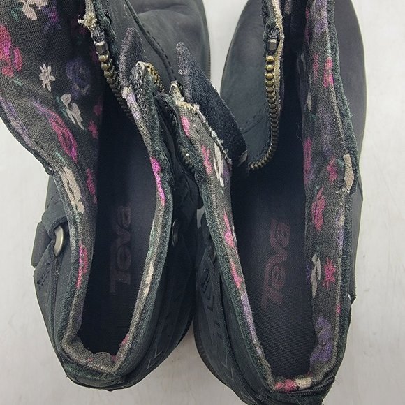 Teva Foxy Womens 7 Black Bootie Ankle Leather Zipper Walking Fashion 1008317 - Picture 8 of 12